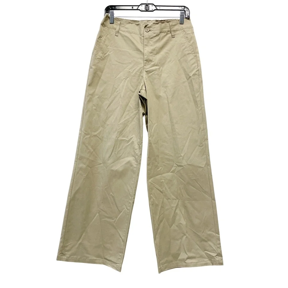 Wild Fable Women's Beige Khaki Wide Leg Raw Hem Waistband Pants Size XXS - Picture 2 of 7